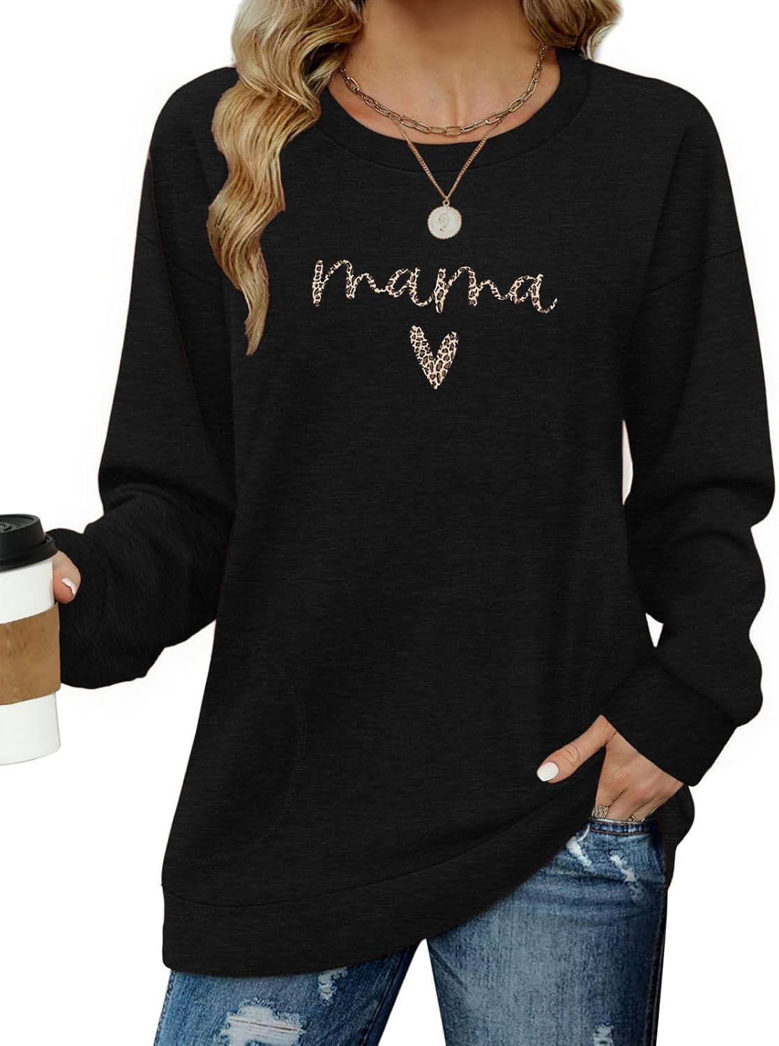 Long Sleeve Shirts for Women Casual Crewneck Sweatshirt 2025 Trendy Loose Basic Tunic Tops