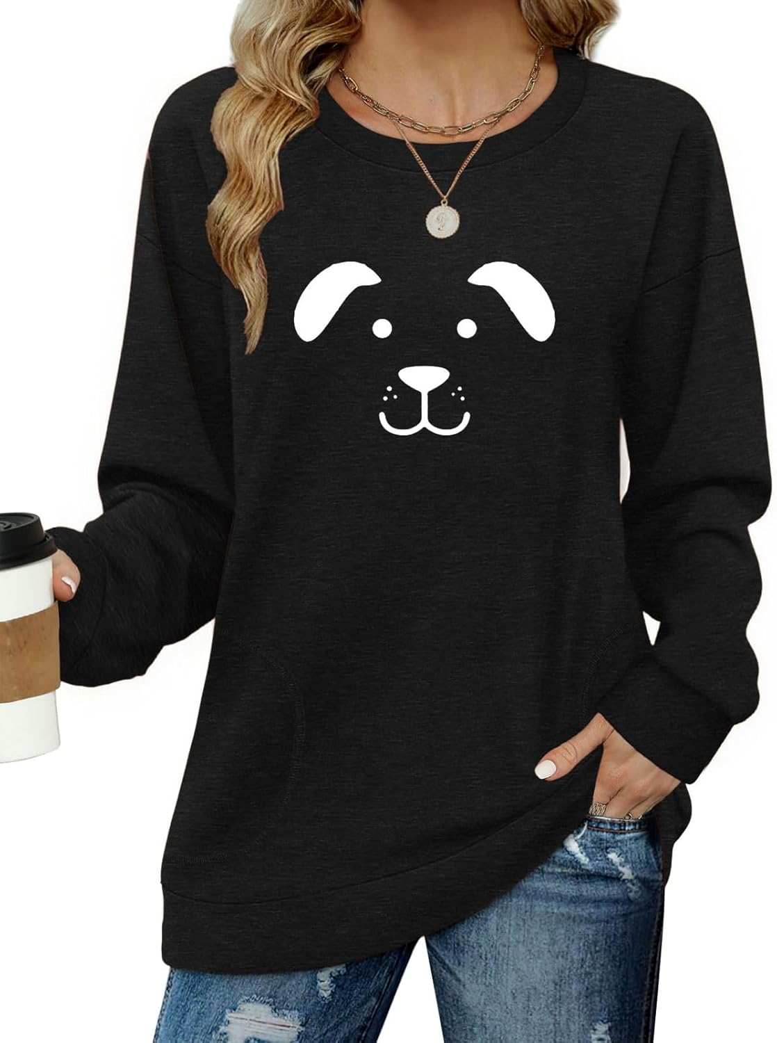 Long Sleeve Shirts for Women Casual Crewneck Sweatshirt 2025 Trendy Loose Basic Tunic Tops