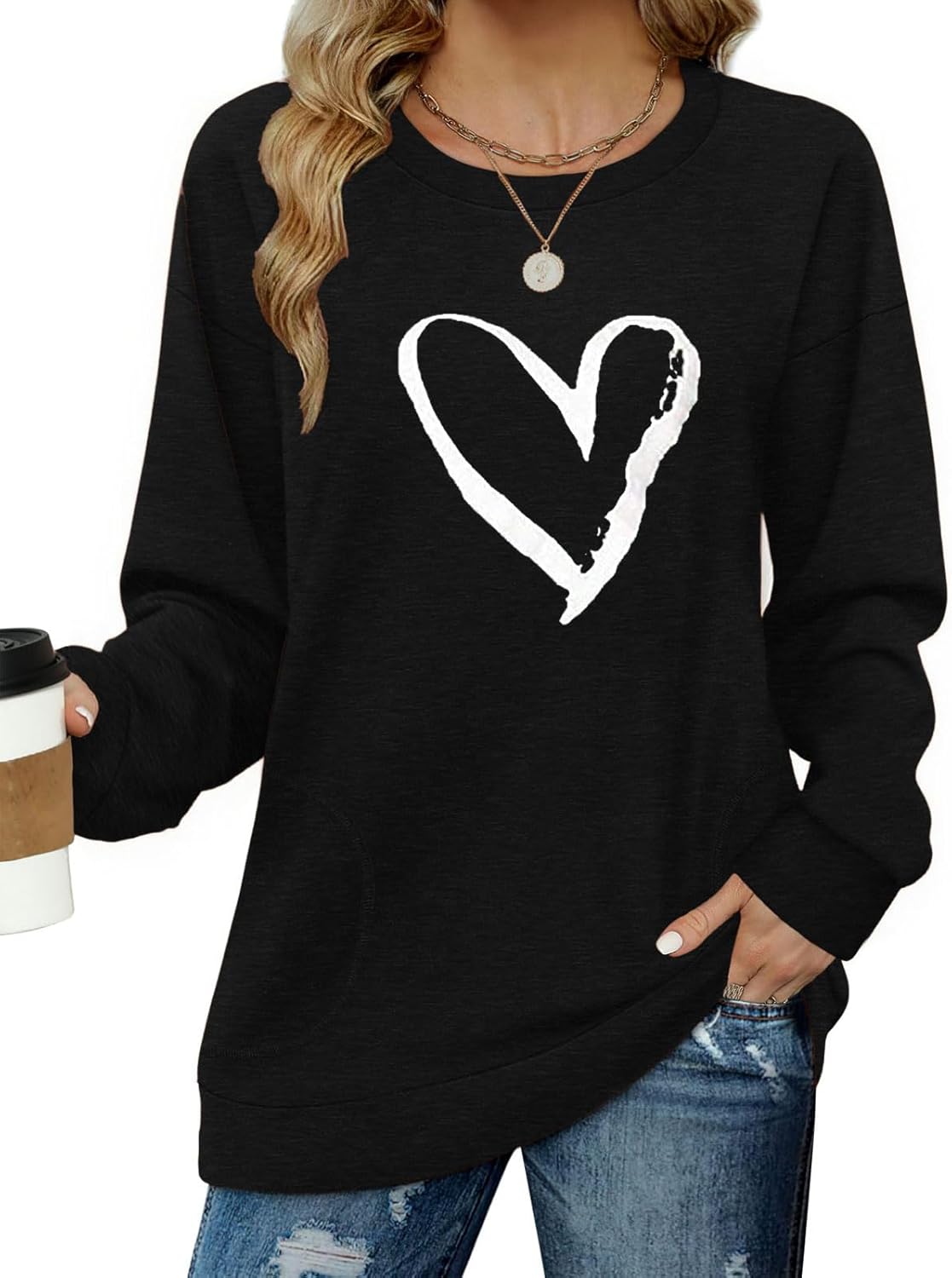 Long Sleeve Shirts for Women Casual Crewneck Sweatshirt 2025 Trendy Loose Basic Tunic Tops