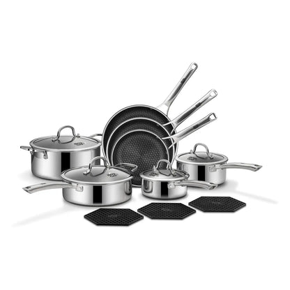 10/14-Piece Hybrid Cookware Set with Lids