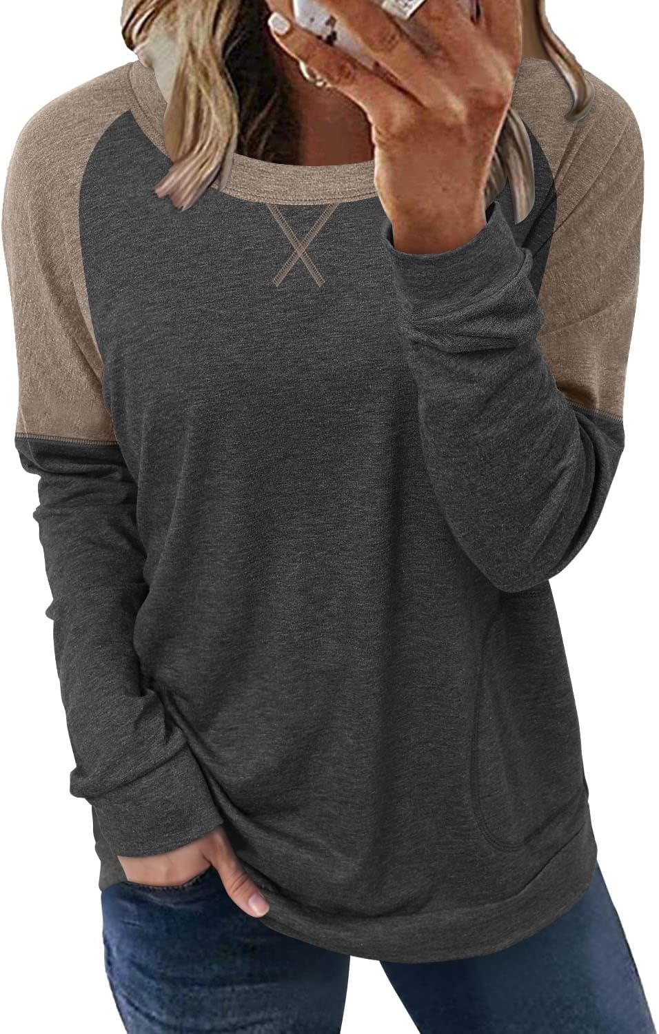 onlypuff Long Sleeve Shirts for Women Fall Fashion Tops Clothing