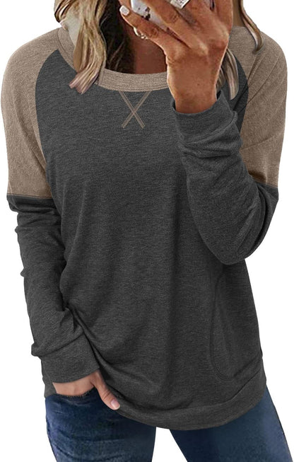 onlypuff Long Sleeve Shirts for Women Fall Fashion Tops Clothing