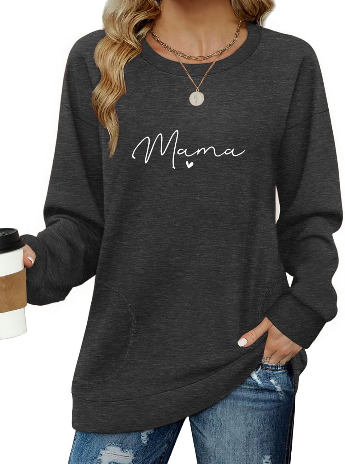 Long Sleeve Shirts for Women Casual Crewneck Sweatshirt 2025 Trendy Loose Basic Tunic Tops