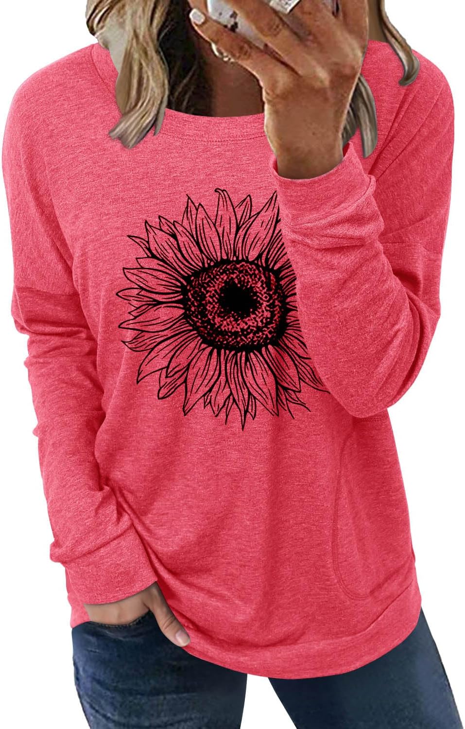 onlypuff Long Sleeve Shirts for Women Fall Fashion Tops Clothing