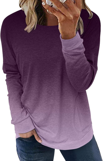 onlypuff Long Sleeve Shirts for Women Fall Fashion Tops Clothing