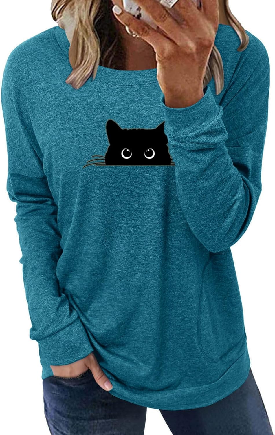 Long Sleeve Shirts for Women Casual Crewneck Sweatshirt 2025 Trendy Loose Basic Tunic Tops