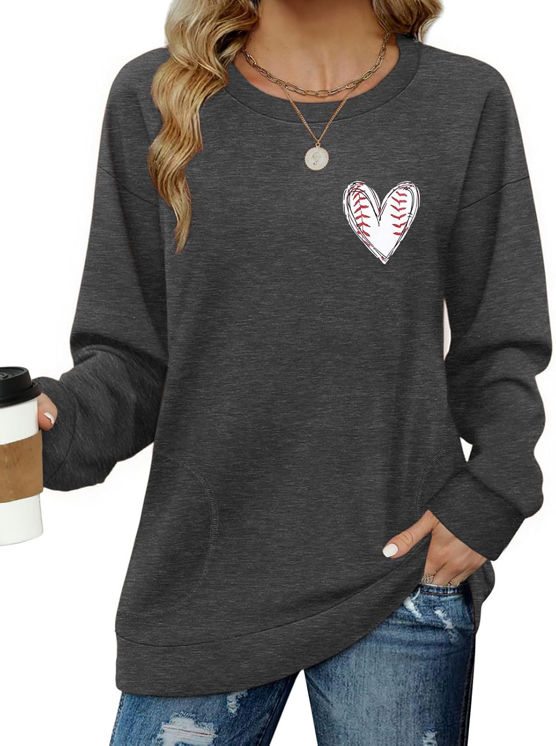 Long Sleeve Shirts for Women Casual Crewneck Sweatshirt 2025 Trendy Loose Basic Tunic Tops