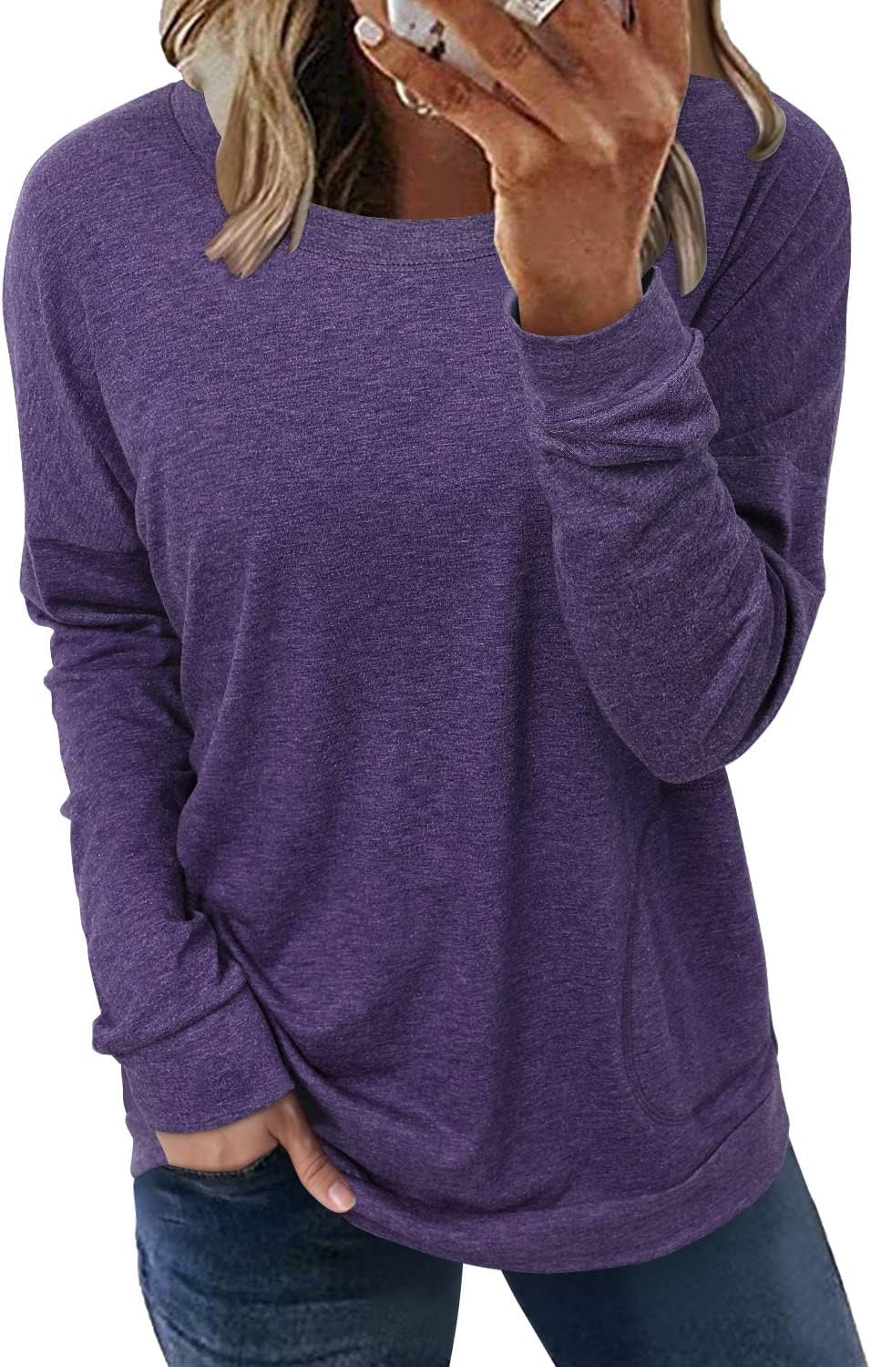onlypuff Long Sleeve Shirts for Women Fall Fashion Tops Clothing