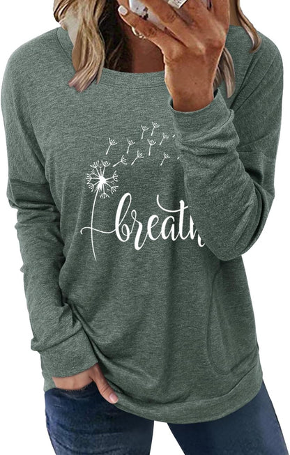 onlypuff Long Sleeve Shirts for Women Fall Fashion Tops Clothing