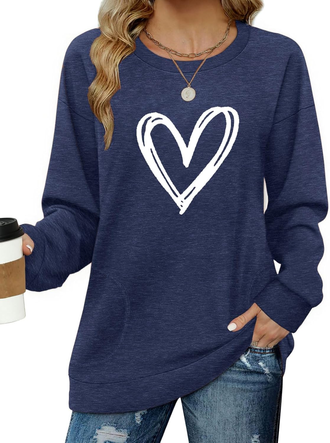 Long Sleeve Shirts for Women Casual Crewneck Sweatshirt 2025 Trendy Loose Basic Tunic Tops