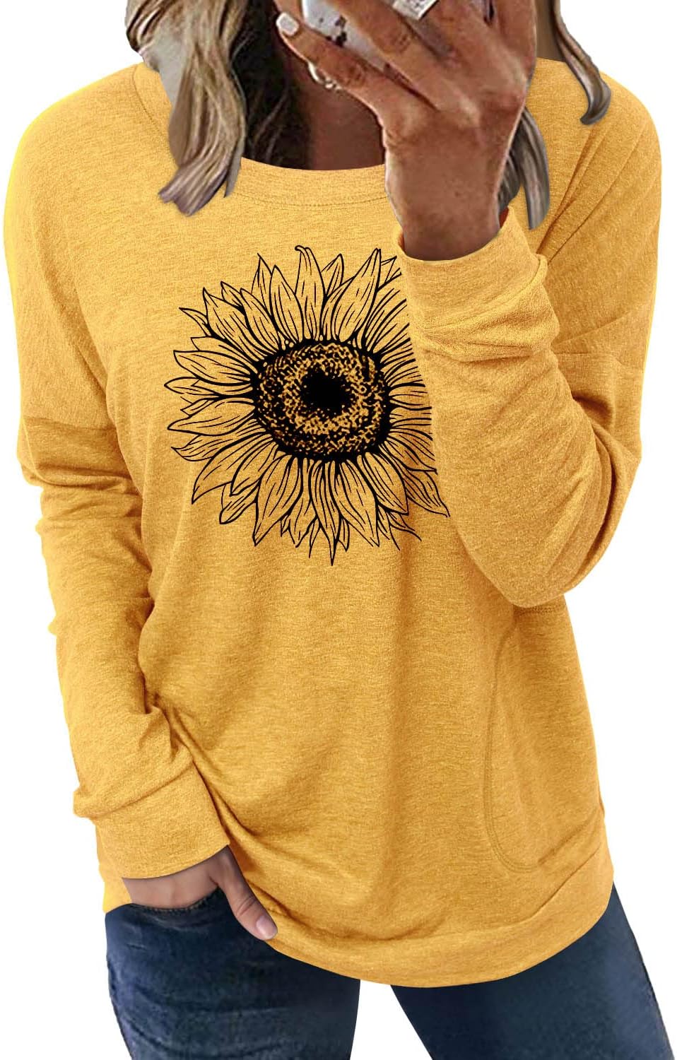 onlypuff Long Sleeve Shirts for Women Fall Fashion Tops Clothing