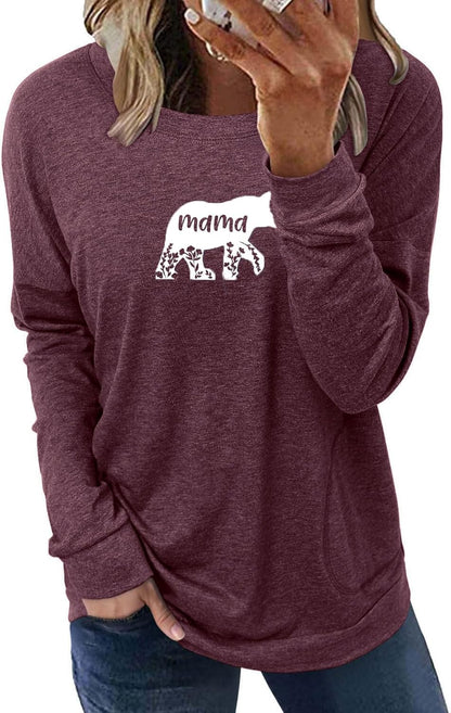 Long Sleeve Shirts for Women Casual Crewneck Sweatshirt 2025 Trendy Loose Basic Tunic Tops