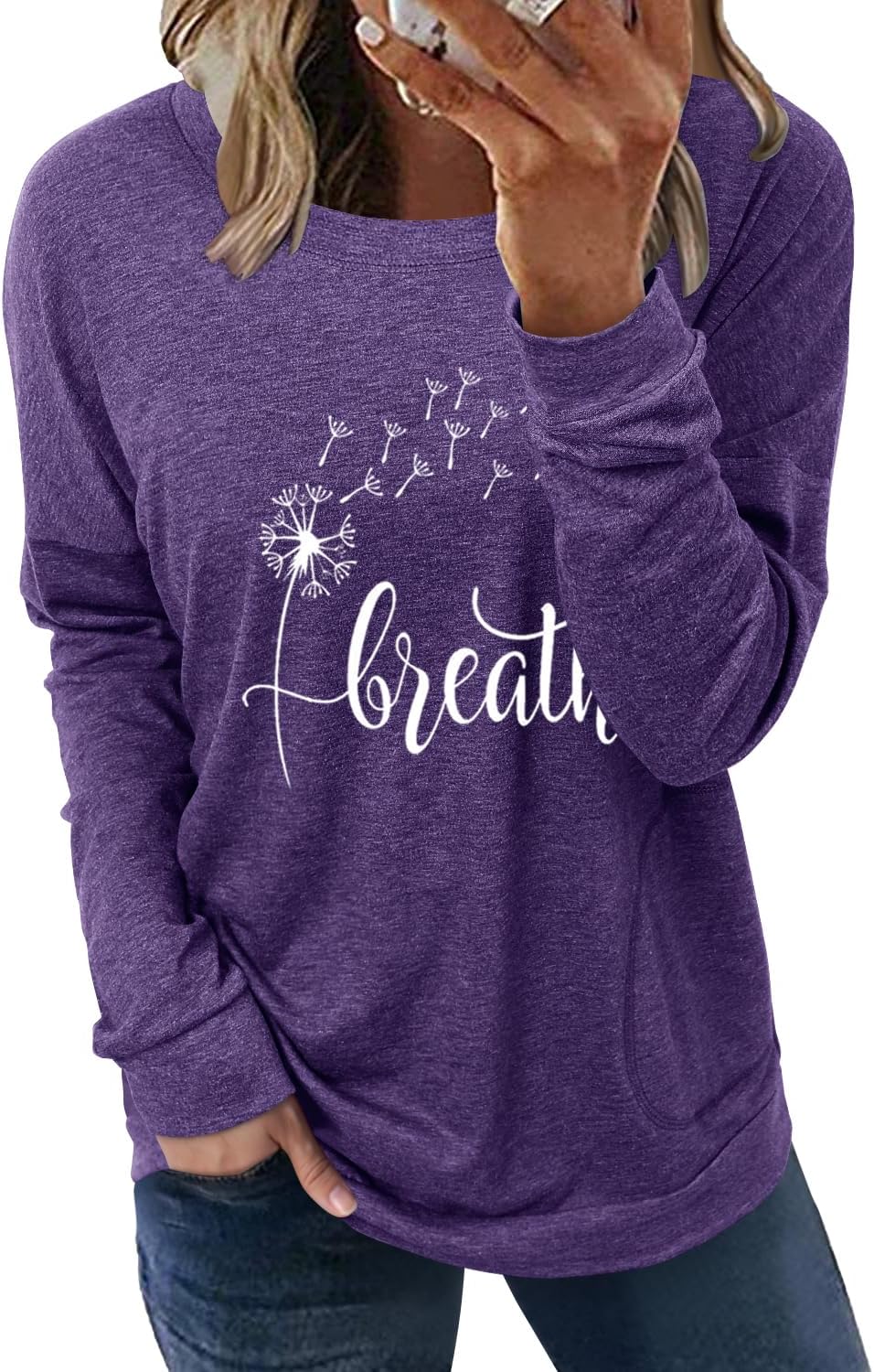 onlypuff Long Sleeve Shirts for Women Fall Fashion Tops Clothing