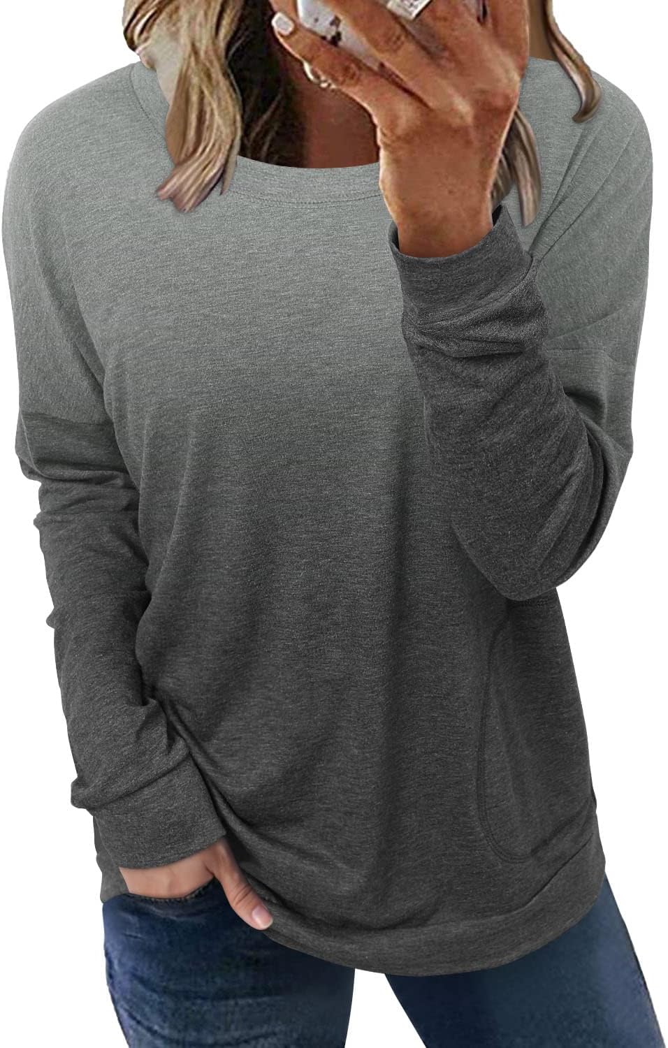 onlypuff Long Sleeve Shirts for Women Fall Fashion Tops Clothing
