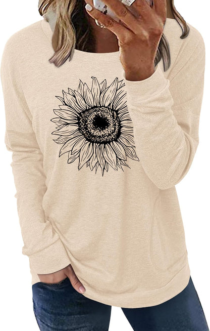 onlypuff Long Sleeve Shirts for Women Fall Fashion Tops Clothing