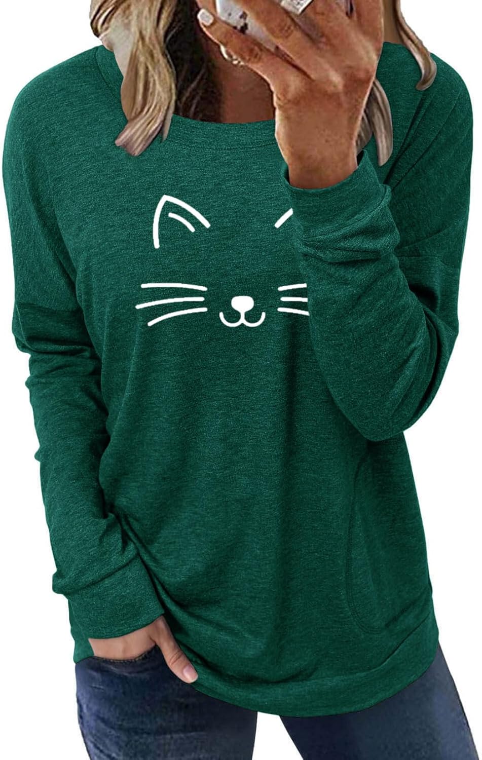 Long Sleeve Shirts for Women Casual Crewneck Sweatshirt 2025 Trendy Loose Basic Tunic Tops
