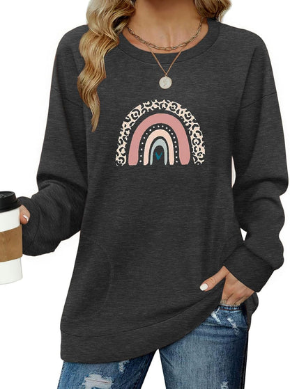 Long Sleeve Shirts for Women Casual Crewneck Sweatshirt 2025 Trendy Loose Basic Tunic Tops