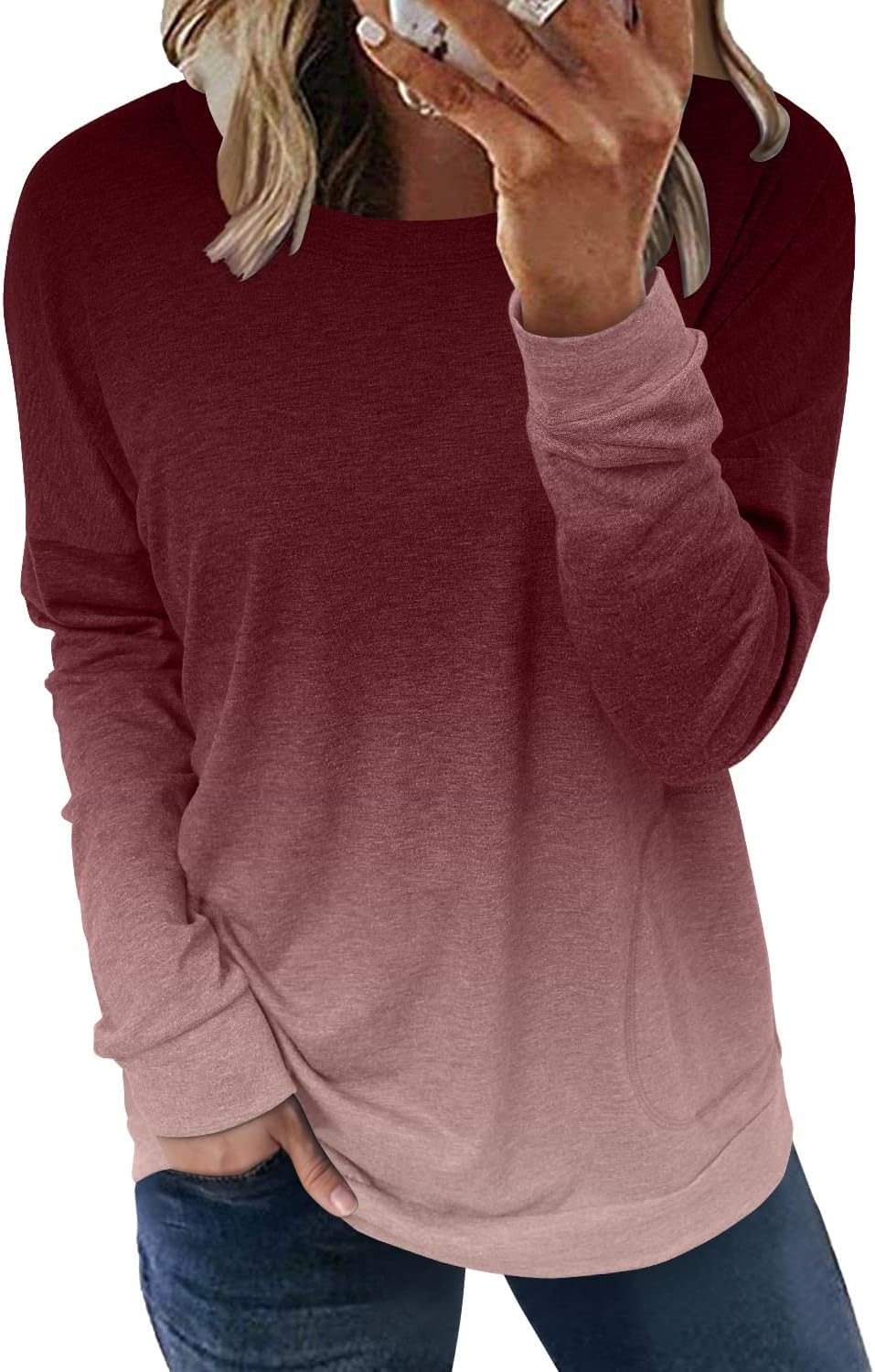 onlypuff Long Sleeve Shirts for Women Fall Fashion Tops Clothing