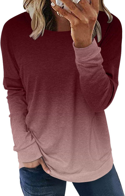 onlypuff Long Sleeve Shirts for Women Fall Fashion Tops Clothing