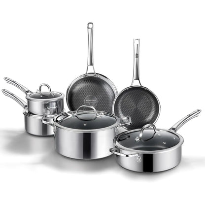 10 Pcs Hybrid Stainless Steel Cookware Sets