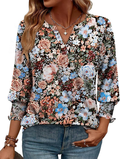 WIHOLL 3/4 Length Sleeve Womens Tops Summer Shirts Spring Vacation Outfits Dressy Casual Trendy Fall S-3XL