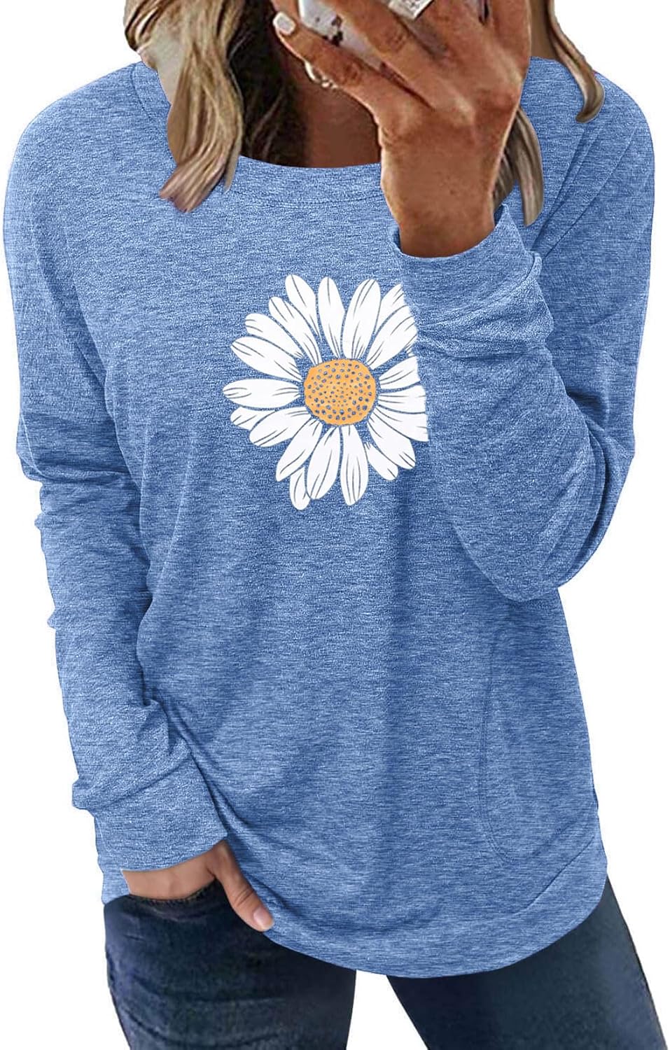 Long Sleeve Shirts for Women Casual Crewneck Sweatshirt 2025 Trendy Loose Basic Tunic Tops
