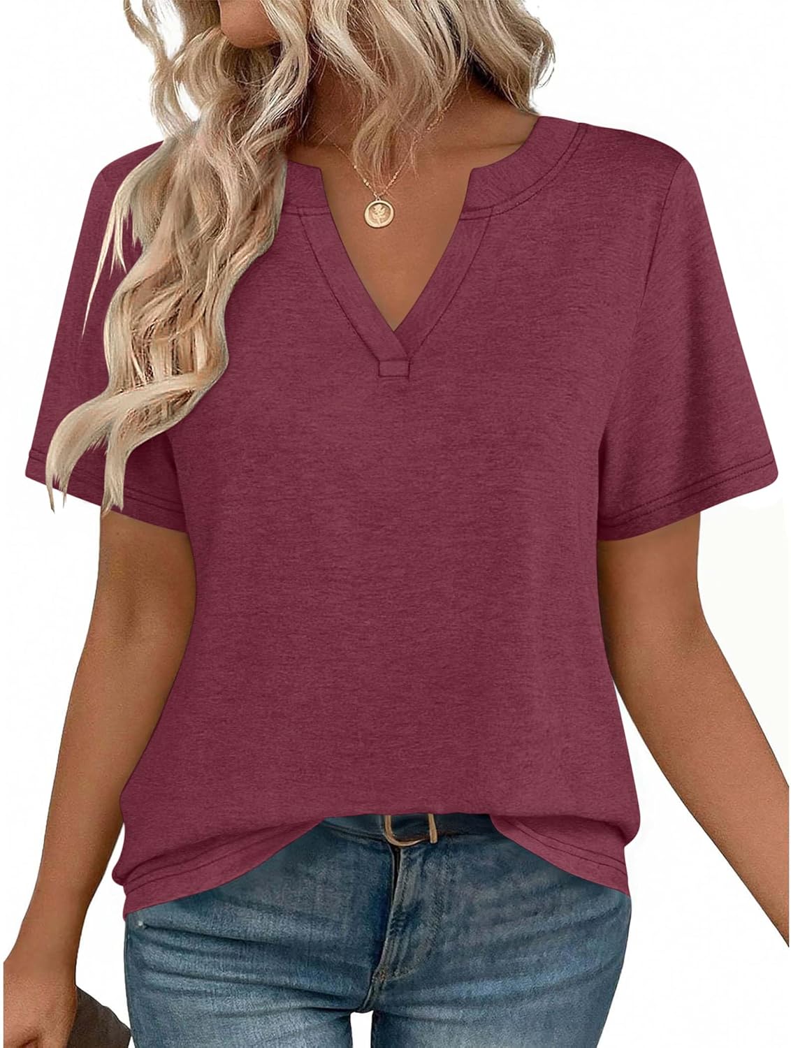 Zeagoo Womens Tops Short Sleeve V Neck Tee Shirts Cute Dressy Casual Clothing Business Work Blouse