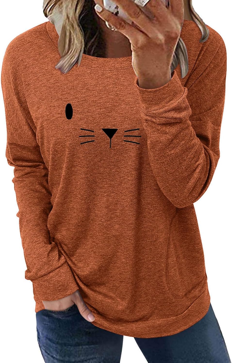 Long Sleeve Shirts for Women Casual Crewneck Sweatshirt 2025 Trendy Loose Basic Tunic Tops