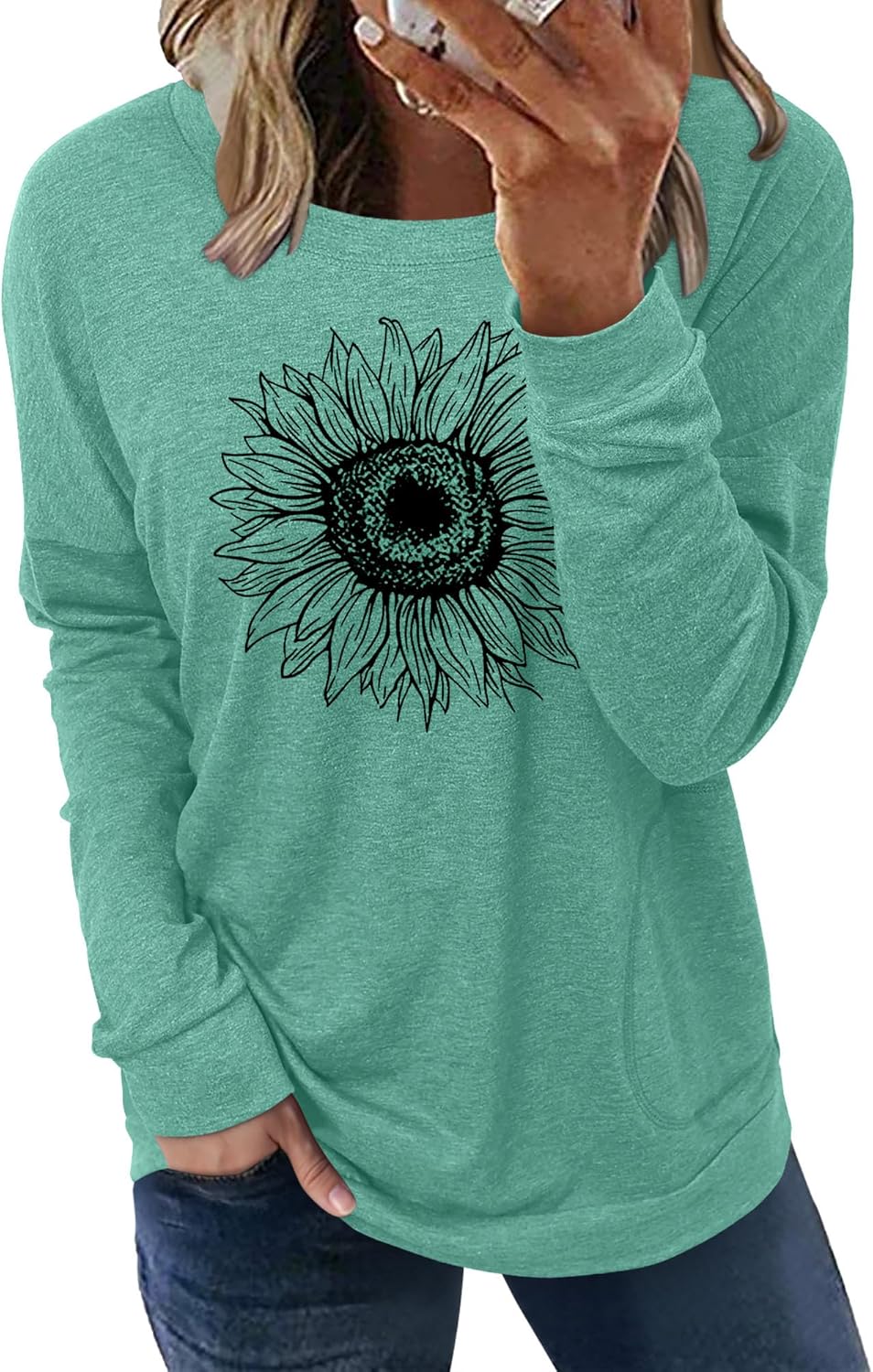 onlypuff Long Sleeve Shirts for Women Fall Fashion Tops Clothing