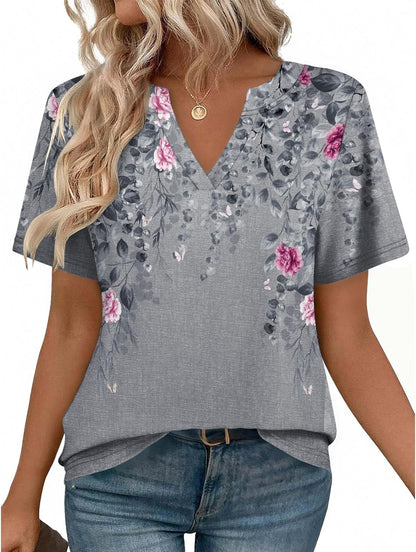 Zeagoo Womens Tops Short Sleeve V Neck Tee Shirts Cute Dressy Casual Clothing Business Work Blouse