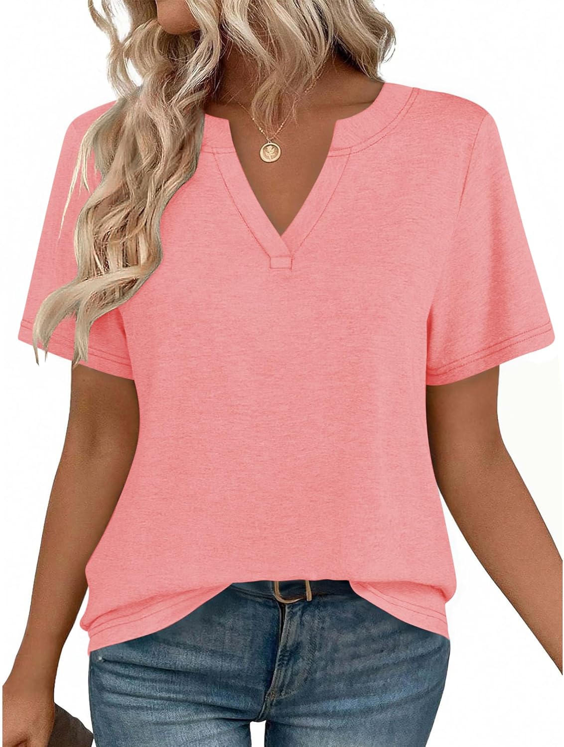 Zeagoo Womens Tops Short Sleeve V Neck Tee Shirts Cute Dressy Casual Clothing Business Work Blouse