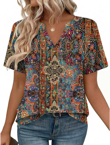 Zeagoo Womens Tops Short Sleeve V Neck Tee Shirts Cute Dressy Casual Clothing Business Work Blouse