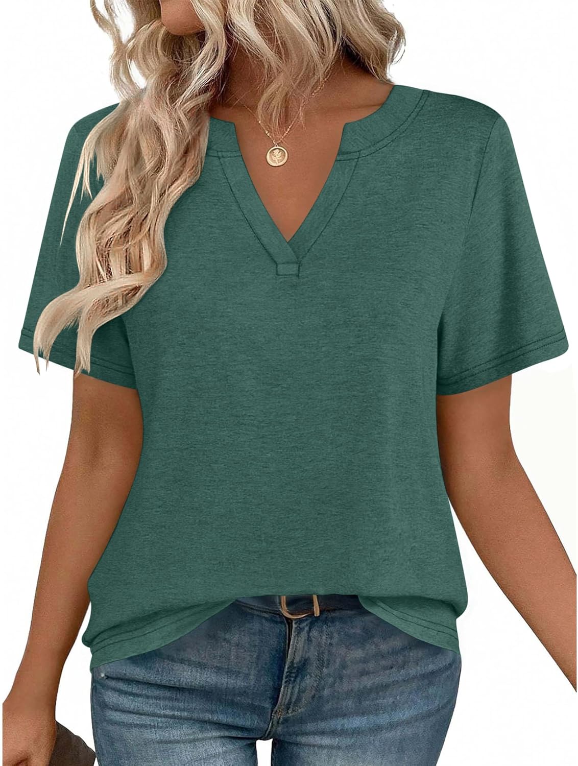 Zeagoo Womens Tops Short Sleeve V Neck Tee Shirts Cute Dressy Casual Clothing Business Work Blouse