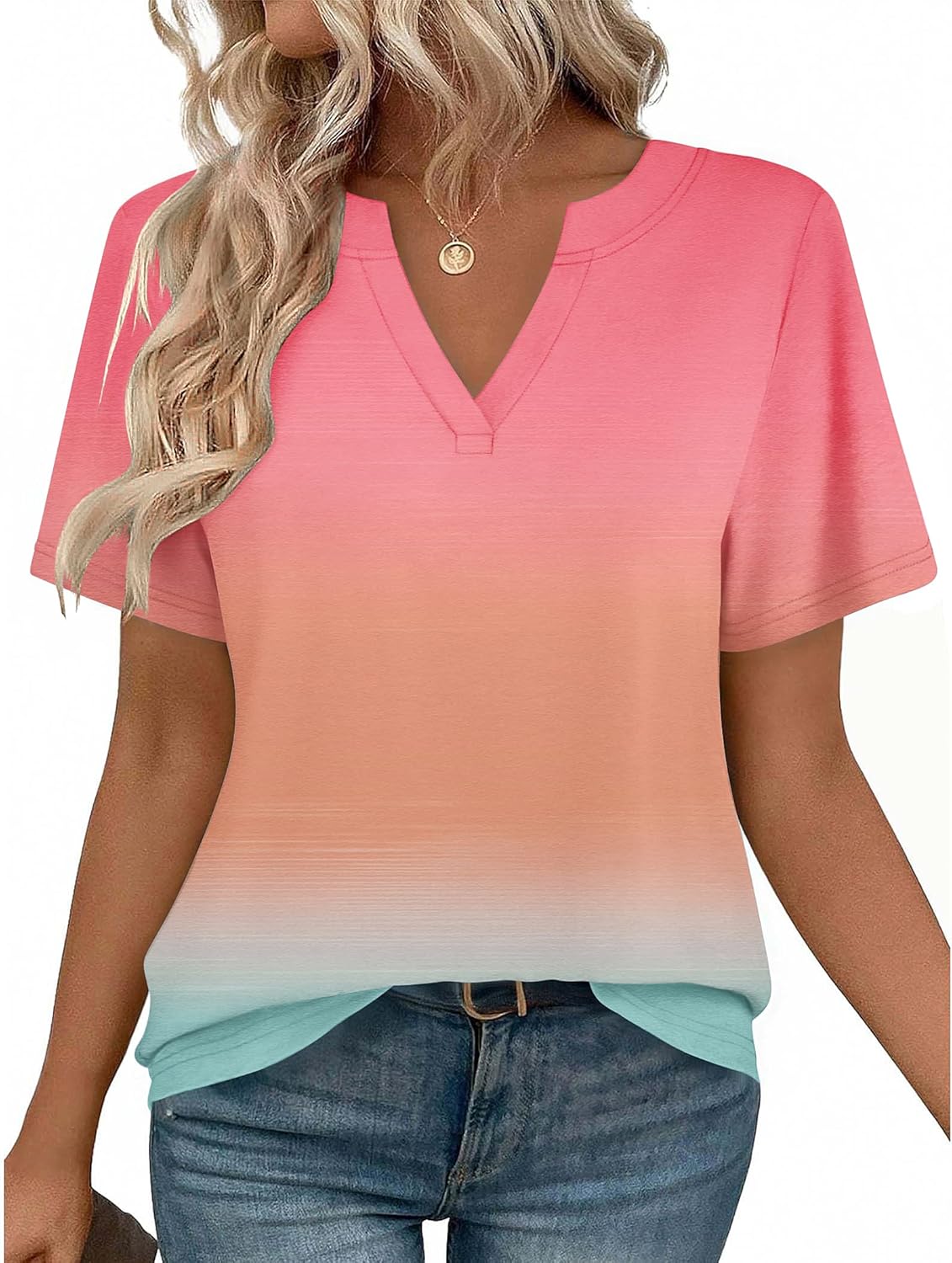 Zeagoo Womens Tops Short Sleeve V Neck Tee Shirts Cute Dressy Casual Clothing Business Work Blouse