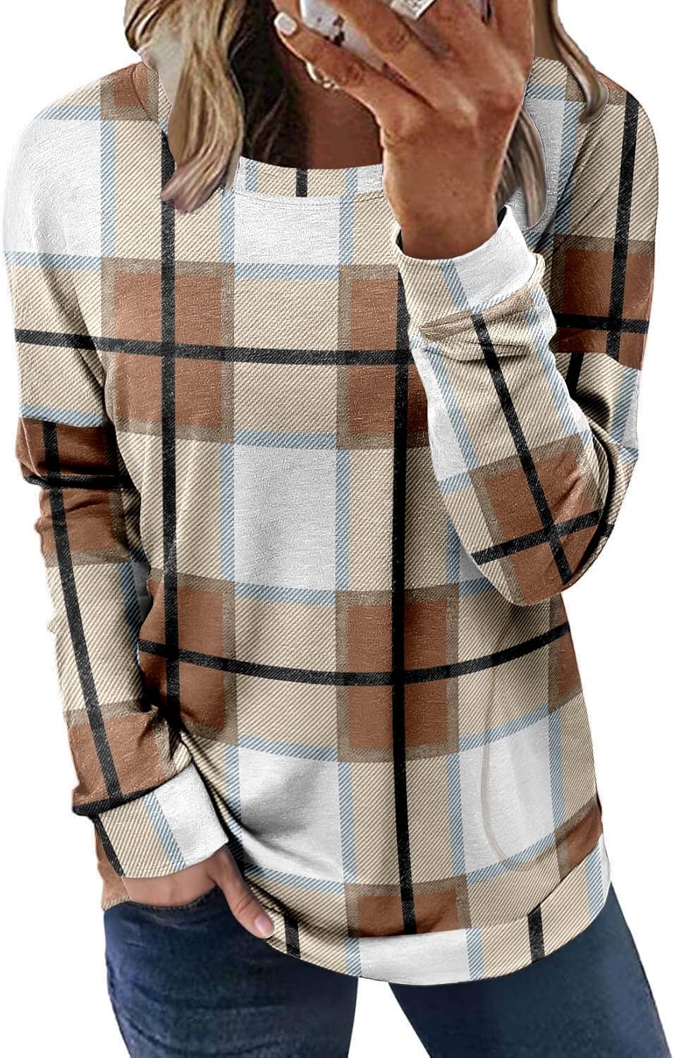 Long Sleeve Shirts for Women Casual Crewneck Sweatshirt 2025 Trendy Loose Basic Tunic Tops