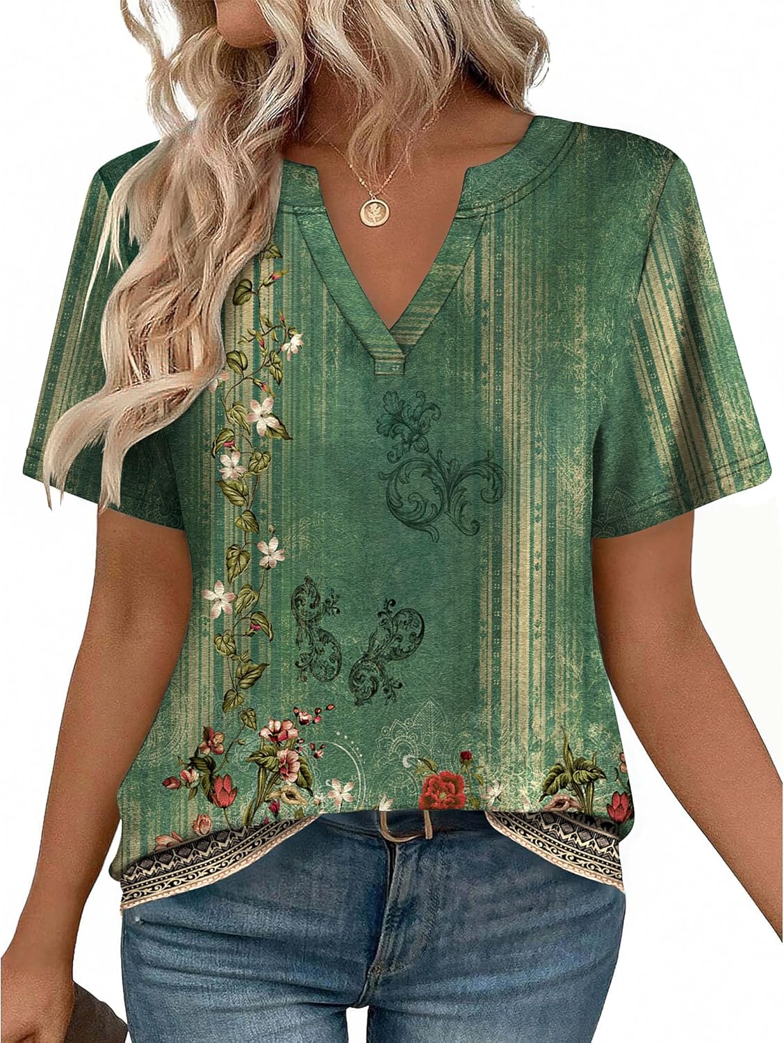 Zeagoo Womens Tops Short Sleeve V Neck Tee Shirts Cute Dressy Casual Clothing Business Work Blouse
