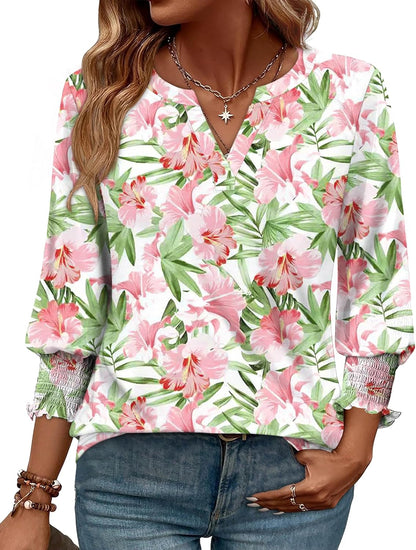 WIHOLL 3/4 Length Sleeve Womens Tops Summer Shirts Spring Vacation Outfits Dressy Casual Trendy Fall S-3XL