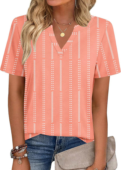 Zeagoo Womens Tops Short Sleeve V Neck Tee Shirts Cute Dressy Casual Clothing Business Work Blouse