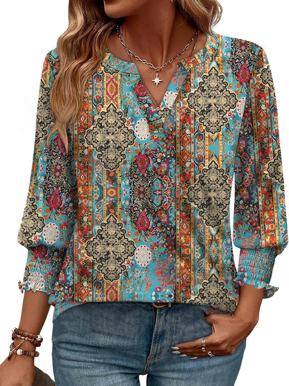 WIHOLL 3/4 Length Sleeve Womens Tops Summer Shirts Spring Vacation Outfits Dressy Casual Trendy Fall S-3XL