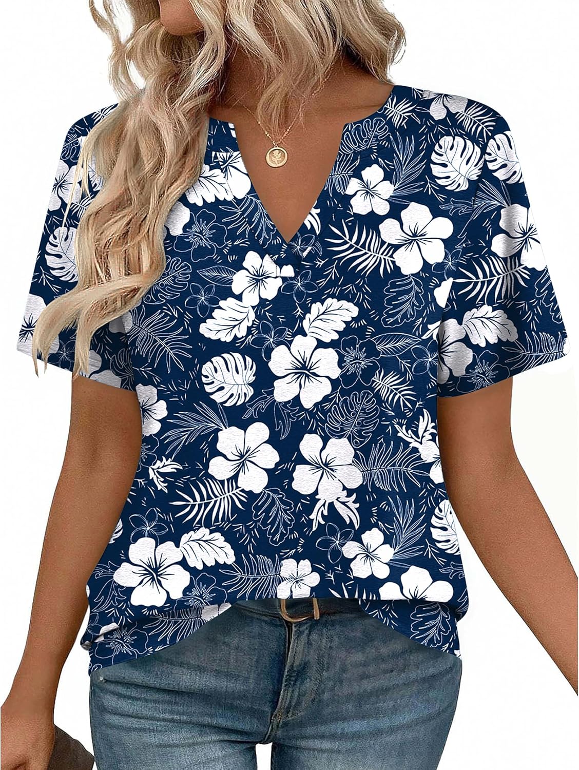 Zeagoo Womens Tops Short Sleeve V Neck Tee Shirts Cute Dressy Casual Clothing Business Work Blouse