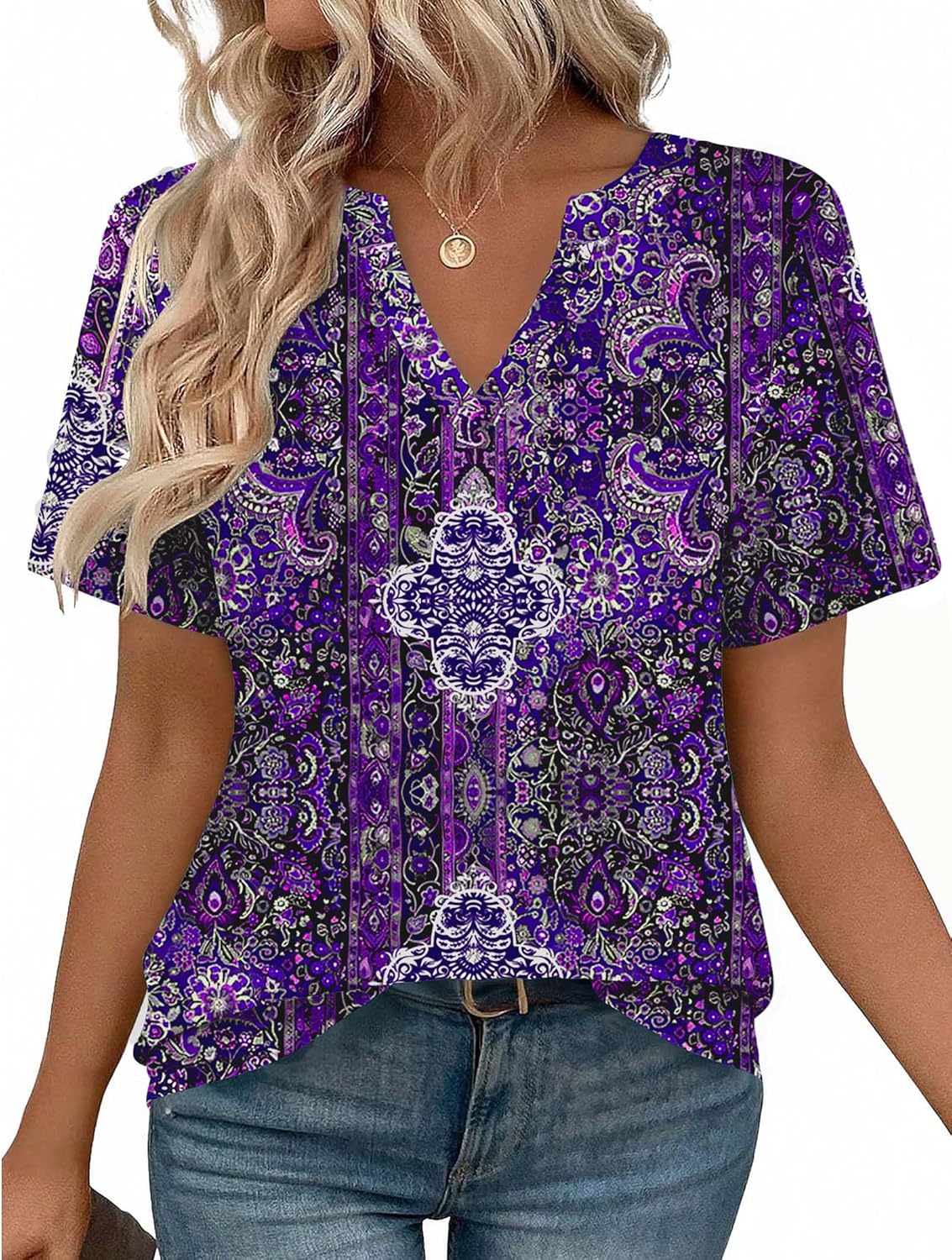 Zeagoo Womens Tops Short Sleeve V Neck Tee Shirts Cute Dressy Casual Clothing Business Work Blouse
